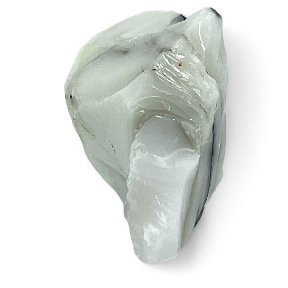 Milk Glass Black Infused Art Glass Cullet Glowing Manganese Slag Glass #4GM181 - Picture 4 of 8